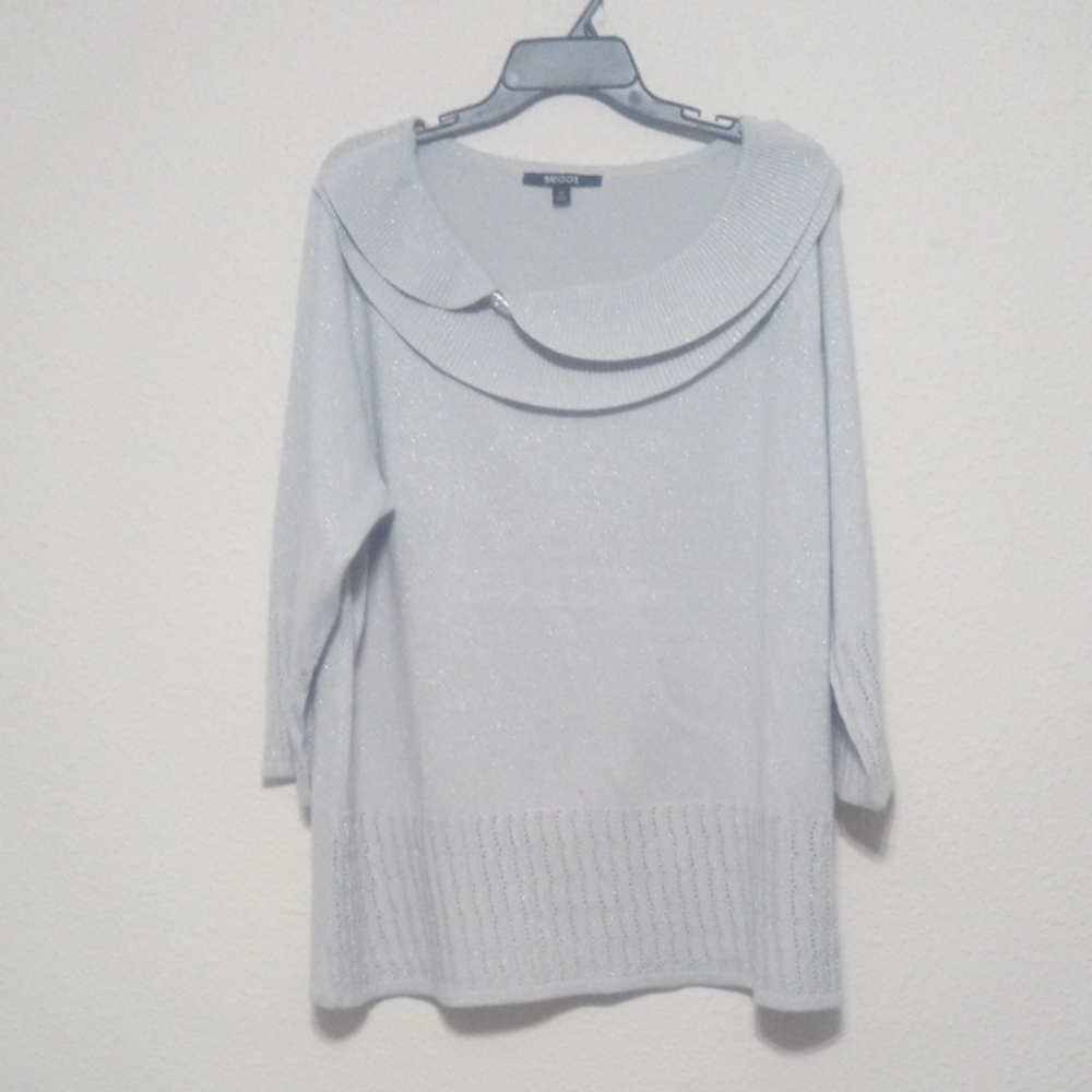Briggs New York Silver Cowl Neck Sweater